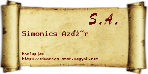 Simonics Azár névjegykártya